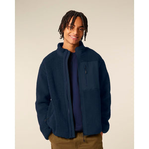 Giacca Sherpa Unisex Relaxed Brooker blu navy / XXS - personalizzabile con logo