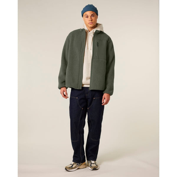 Giacca Sherpa Unisex Relaxed Brooker kaki / XXS - personalizzabile con logo
