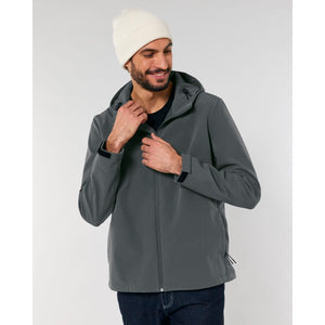 Giacca Softshell Uomo Con Cappuccio Stanley Discoverer grigio scuro / S - personalizzabile con logo