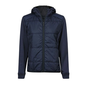 Giacca Womens' Hybrid-Stretch Hooded blu / S - personalizzabile con logo