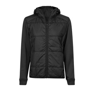 Giacca Womens' Hybrid-Stretch Hooded nero / S - personalizzabile con logo