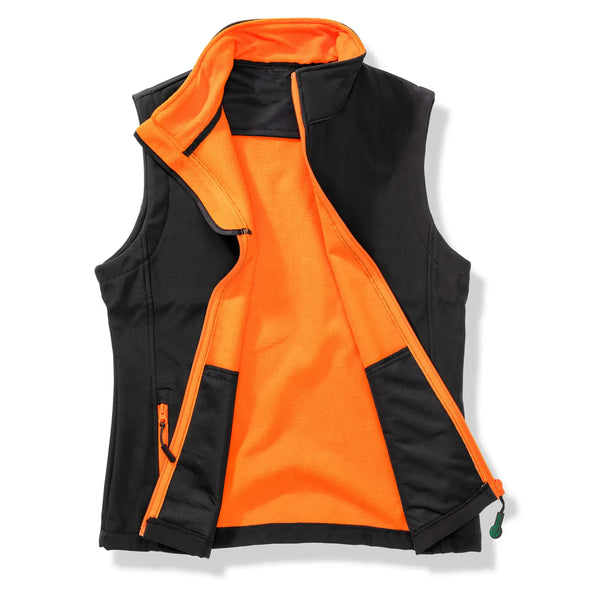 Giacca Womens Printable Softshell Bodywarmer black/orange / XS - personalizzabile con logo