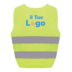 Gilet di sicurezza in PET riciclato GRS 3-6 anni giallo - personalizzabile con logo