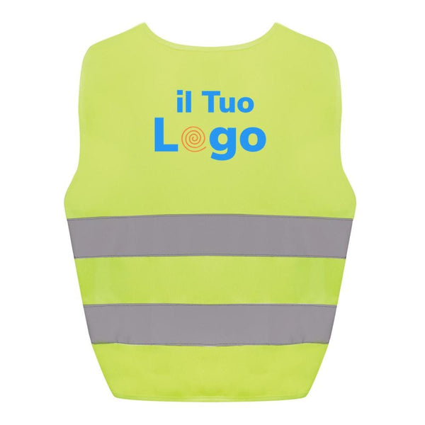 Gilet di sicurezza in PET riciclato GRS 3-6 anni giallo - personalizzabile con logo