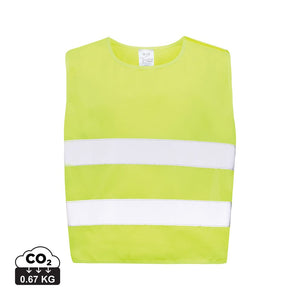 Gilet di sicurezza in PET riciclato GRS 3-6 anni giallo - personalizzabile con logo