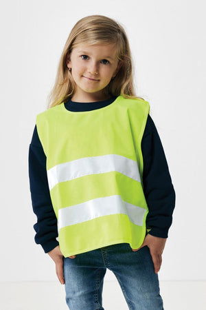 Gilet di sicurezza in PET riciclato GRS 3-6 anni giallo - personalizzabile con logo