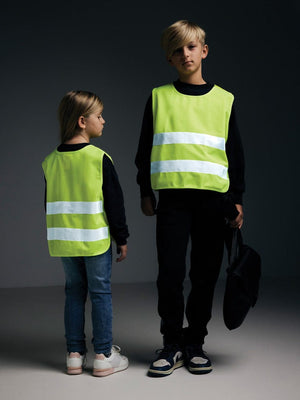 Gilet di sicurezza in PET riciclato GRS 3-6 anni giallo - personalizzabile con logo