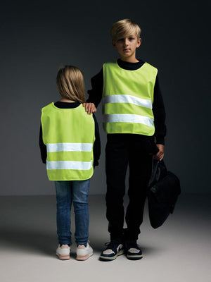 Gilet di sicurezza in PET riciclato GRS 3-6 anni giallo - personalizzabile con logo