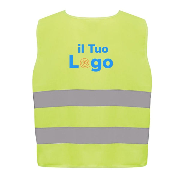Gilet di sicurezza in PET riciclato GRS 7-12 anni giallo - personalizzabile con logo