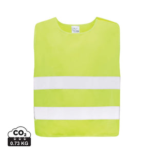 Gilet di sicurezza in PET riciclato GRS 7-12 anni giallo - personalizzabile con logo