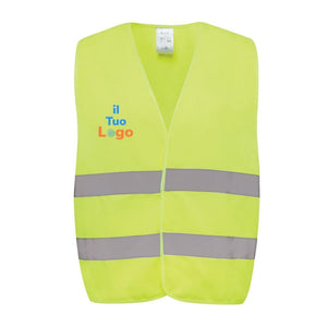 Gilet di sicurezza in PET riciclato GRS giallo - personalizzabile con logo
