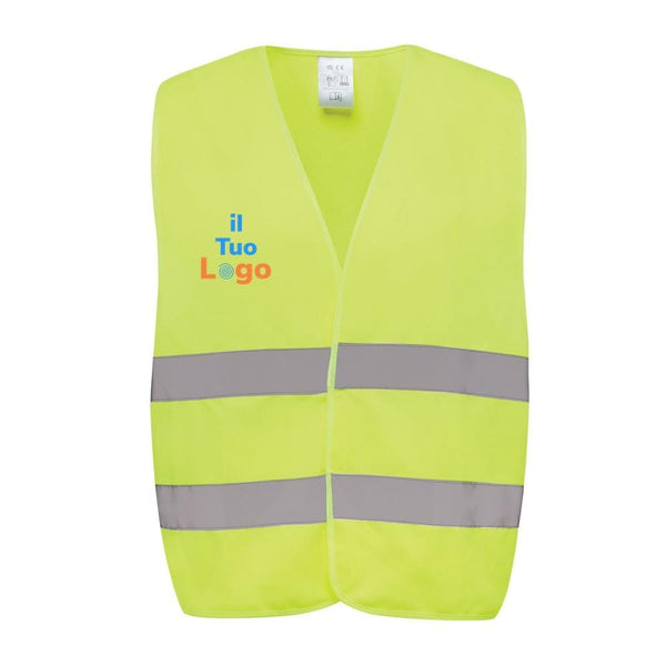 Gilet di sicurezza in PET riciclato GRS giallo - personalizzabile con logo