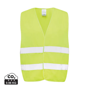 Gilet di sicurezza in PET riciclato GRS giallo - personalizzabile con logo