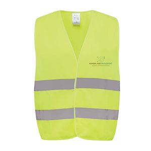 Gilet di sicurezza in PET riciclato GRS giallo - personalizzabile con logo