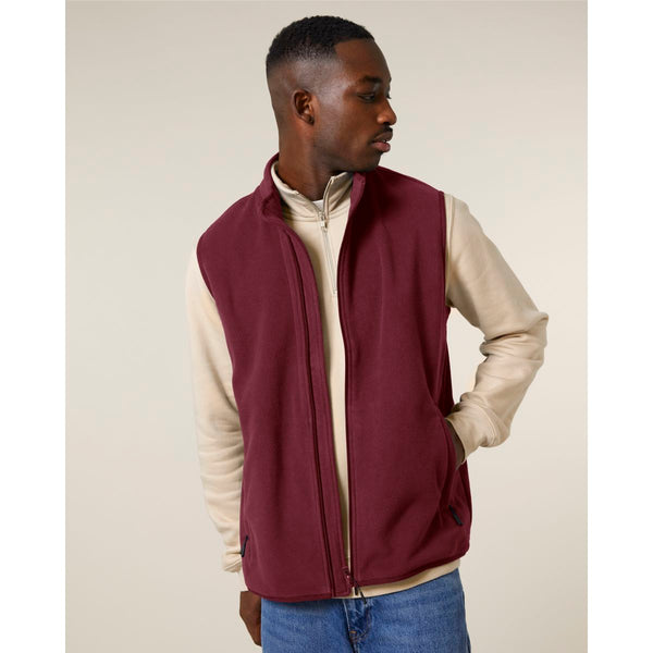Gilet In Pile Uomo Stanley Quester bordeaux / S - personalizzabile con logo