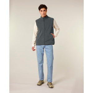 Gilet In Pile Uomo Stanley Quester grigio scuro / S - personalizzabile con logo