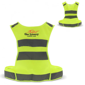 Gilet sportivo riflettente regolabile Giallo - personalizzabile con logo