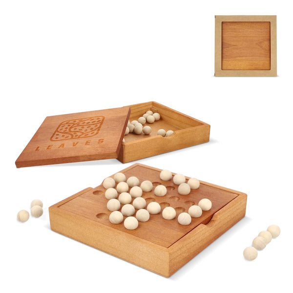 Gioco del solitario con biglie natural - personalizzabile con logo