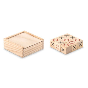 Gioco del tris in legno beige - personalizzabile con logo