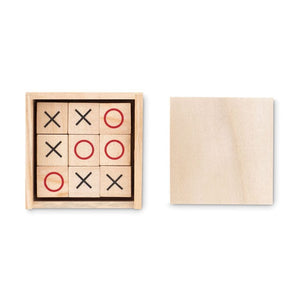 Gioco del tris in legno beige - personalizzabile con logo