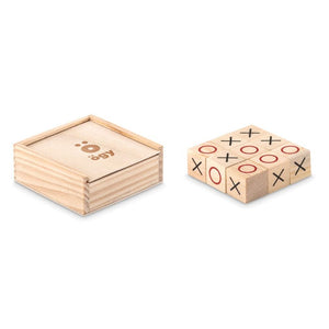 Gioco del tris in legno beige - personalizzabile con logo