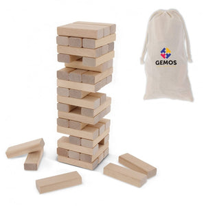 Gioco della torre in legno beige - personalizzabile con logo
