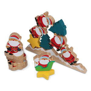 Gioco di equilibrio per Babbo Natale in legno FSC InSideOut assortiti - personalizzabile con logo