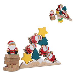 Gioco di equilibrio per Babbo Natale in legno FSC InSideOut assortiti - personalizzabile con logo