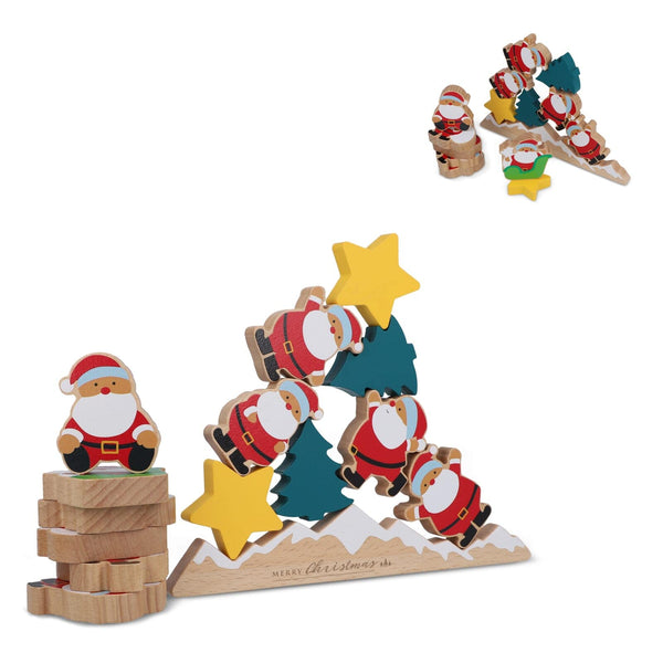 Gioco di equilibrio per Babbo Natale in legno FSC InSideOut assortiti - personalizzabile con logo