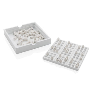 Gioco Sudoku in legno FSC® bianco - personalizzabile con logo