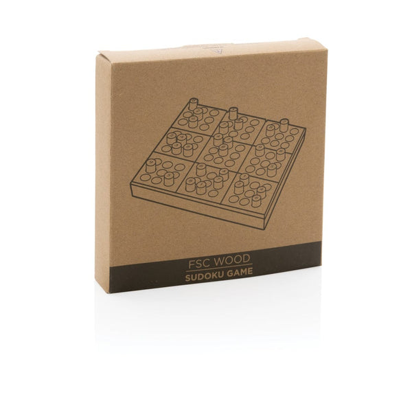 Gioco Sudoku in legno FSC® bianco - personalizzabile con logo