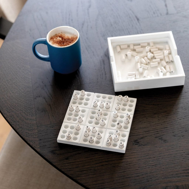 Gioco Sudoku in legno FSC® bianco - personalizzabile con logo
