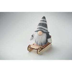 Gnomo su slitta di legno - personalizzabile con logo