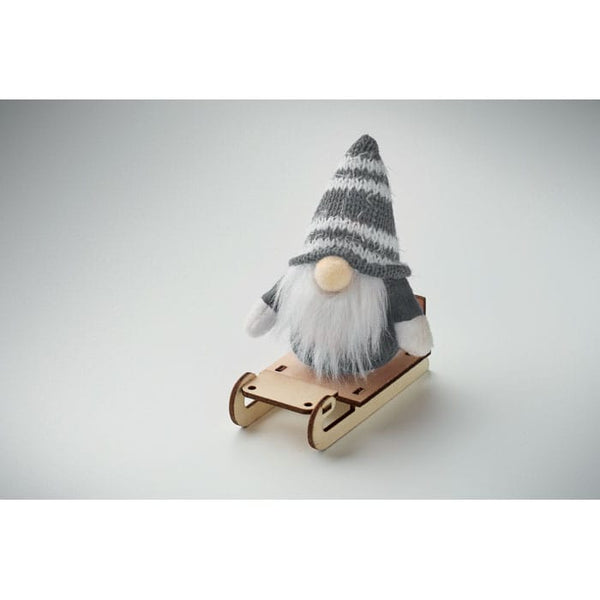 Gnomo su slitta di legno - personalizzabile con logo