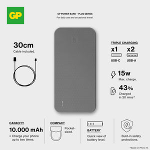 GP B+ Serie Powerbank 10000 mAh - personalizzabile con logo