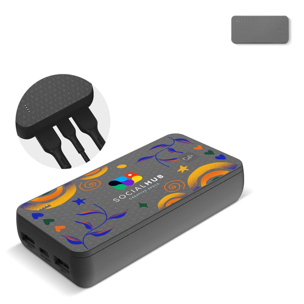 GP B+ Serie Powerbank 20000 mAh Nero - personalizzabile con logo
