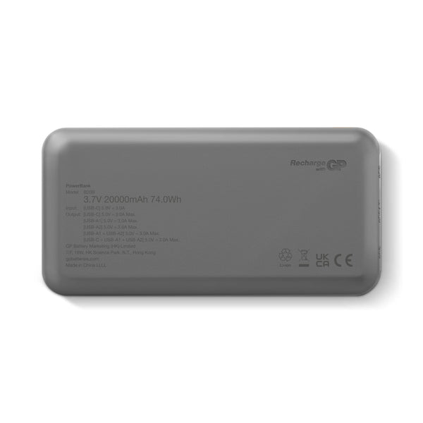 GP B+ Serie Powerbank 20000 mAh Nero - personalizzabile con logo