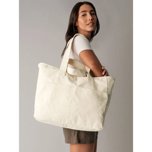 Grande Shopper con doppio manico e tasche - personalizzabile con logo