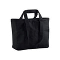 Grande Shopper con doppio manico e tasche nero - personalizzabile con logo