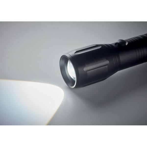 Grande torcia LED in alluminio Nero - personalizzabile con logo