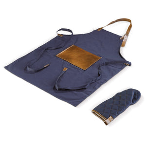 Grembiule BBQ blu navy - personalizzabile con logo