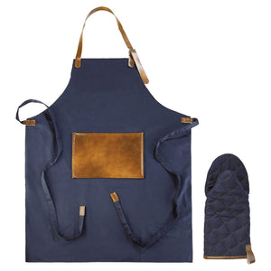 Grembiule BBQ blu navy - personalizzabile con logo