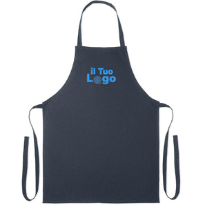 Grembiule cotone riciclato colorato blu navy - personalizzabile con logo