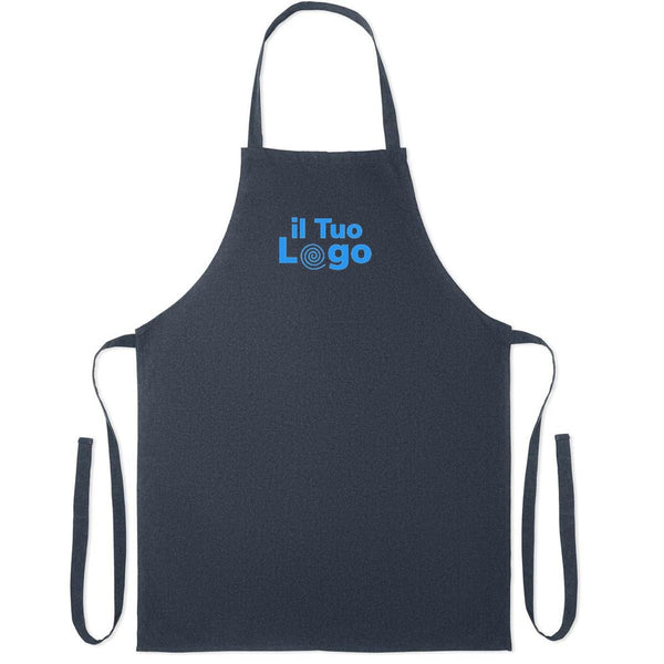 Grembiule cotone riciclato colorato blu navy - personalizzabile con logo