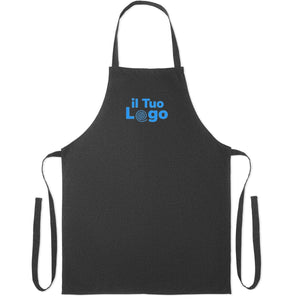 Grembiule cotone riciclato colorato Nero - personalizzabile con logo