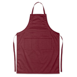 Grembiule da cucina con pettorina bordeaux - personalizzabile con logo
