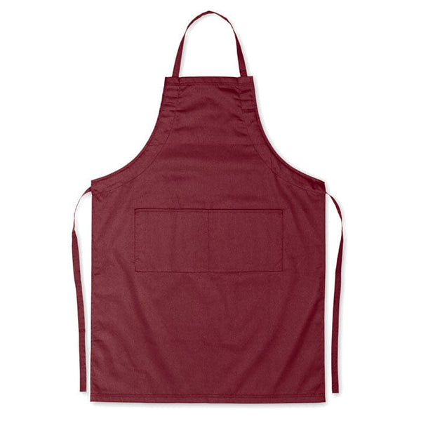 Grembiule da cucina con pettorina bordeaux - personalizzabile con logo