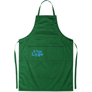 Grembiule da cucina verde  personalizzabile con logo