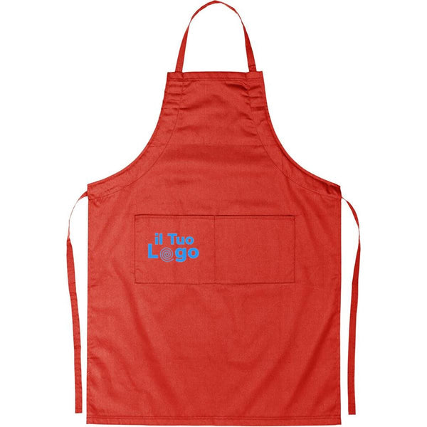 Grembiule da cucina rosso personalizzabile con logo