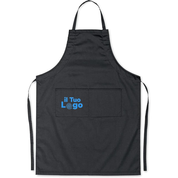 Grembiule da cucina nero personalizzabile con logo